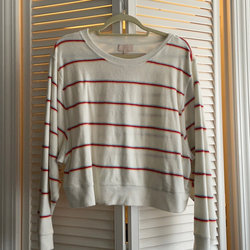 Crop terry knit sweater